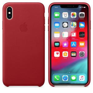 Apple Leather Case - Skrzane etui iPhone Xs Max (czerwony) (PRODUCT)RED - 2859481187