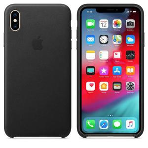 Apple Leather Case - Skrzane etui iPhone Xs Max (czarny) - 2859481188
