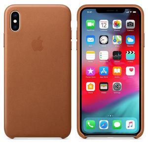 Apple Leather Case - Skrzane etui iPhone Xs Max (naturalny brz) - 2859481189