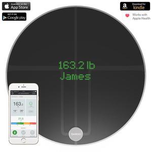 QardioBase 2 Smart Scale - Waga diagnostyczna z trybem ciowym dla iOS / Android (czarna) - 2859481306