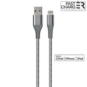 PURO Fabric K2 - Kabel poczeniowy USB zcze Lightning MFi 1.2m (KEVLAR) Space Gray - 2859481422