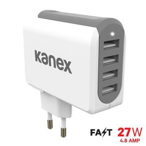 Kanex 4-Port USB Wall Charger - adowarka sieciowa 4xUSB 4,8 A 27 W (biay/szary) - 2859481446