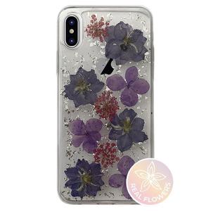 PURO Glam Hippie Chic Cover - Etui iPhone Xs / X (prawdziwe patki kwiatw fioletowe) - 2859481546