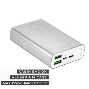 Puro Compact Power Bank - Power bank 10000 mAh 2 x USB-A, 1 x USB-C, 15W (srebrny) - 2859481585