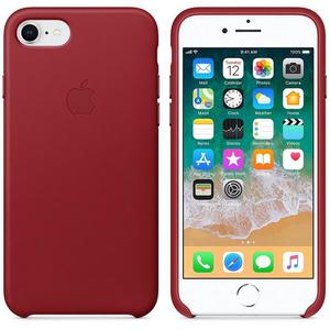 Apple Leather Case - oryginalne skrzane etui iPhone 8 / 7 (czerwony) (PRODUCT)RED - 2859481791