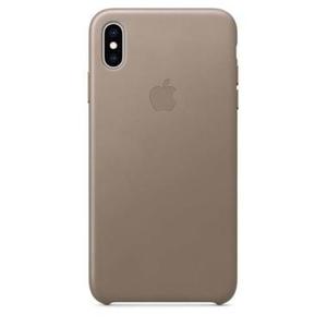 Apple Leather Case - Skrzane etui iPhone Xs Max (jasnobeowy) - 2859481798