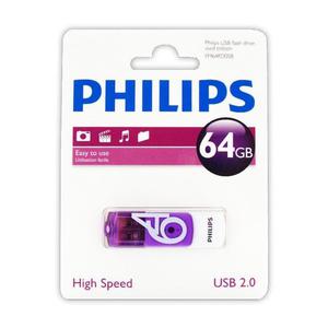 Philips Pendrive USB 2.0 64GB - Vivid Edition (fioletowy) - 2859481878