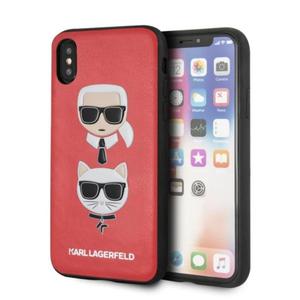 Karl Lagerfeld Embossed Case Karl & Choupette - Etui iPhone Xs / X (czerwone) - 2859481938