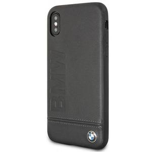 BMW Signature Logo - Skrzane etui iPhone Xs Max z wytoczonym logo BMW (czarny) - 2859481972