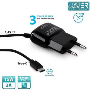 PURO Fast Charger Mini Travel adowarka sieciowa z kablem USB-C 3 A (czarny) - 2859482015