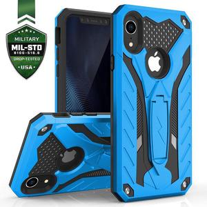 Zizo Static Cover - Pancerne etui iPhone XR z podstawk (niebieskie) - 2859482144