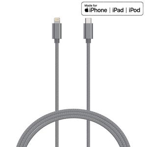 Kanex DuraBraid - Kabel USB-C (Power Delivery) na Lightning MFi 1,2 m (szary) - 2859482362