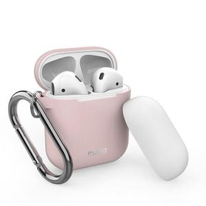 PURO ICON Etui Apple AirPods 1 & 2 generacji z dodatkow osonk i karabiczykiem (Rose + White Cap) - 2859483062