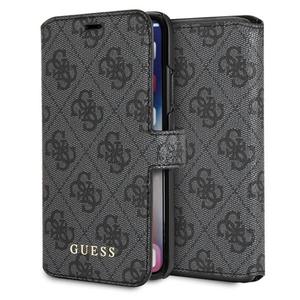 Guess Booktype 4G Charms Etui iPhone Xs / X z kieszeniami na karty (szary) - 2859483478