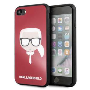 Karl Lagerfeld Karl's Head Double Layers Glitter etui na iPhone 8 / 7 (czerwone) - 2859483966