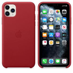 Apple Leather Case - Skrzane etui iPhone 11 Pro Max (czerwony) (PRODUCT)RED - 2859484178