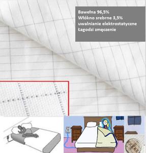 Przecierado uziemiajce -Tkanina baweniana+srebrna nitka (100/200 cm ) Przecierado uziemiajce - 2859637728