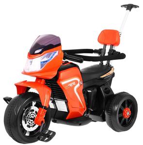 Pchaczyk Rowerek Motorek elektryczny 3w1 dla dzieci Pomaraczowy + Piankowa porcz + Audio LED - 2878238300