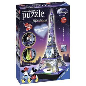 Puzzle 3D Budynki Noc Wiea Eiffla Disney - 2878385836