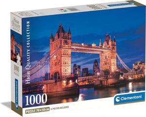 Puzzle 1000 elementw Compact Tower Bridge w nocy Clementoni - 2878386021