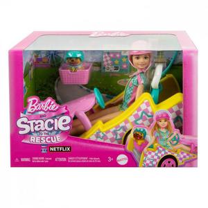 Lalka Barbie Stacie i pojazd filmowy Gokart Mattel - 2878386155