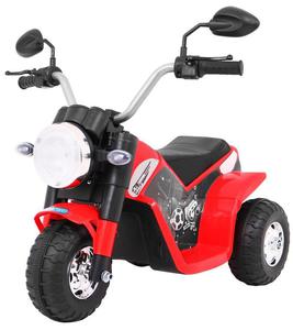 Motorek MiniBike na akumulator dla dzieci Czerwony + Dwiki + wiata LED + Ekoskra - 2877828888