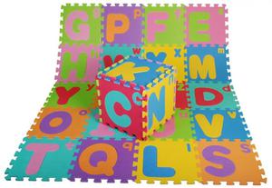 Puzzle piankowe Litery dla dzieci 3+ Pianka EVA + Wielkie Mae litery Alfabet + Mata podogowa - 2877828609