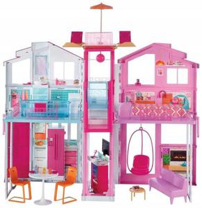 Barbie Domek Miejski z Wyposaeniem Trzy Poziomy DLY32 - 2868956030