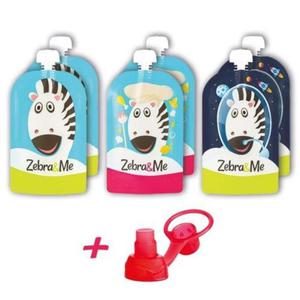 Zebra & Me Wielorazowe Saszetki Na Pokarm 150ml 6szt - 2861670555