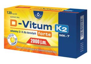 D-VITUM Forte 2000 j.m. Witamina K2 i D3 120 Kaps. - 2868957684