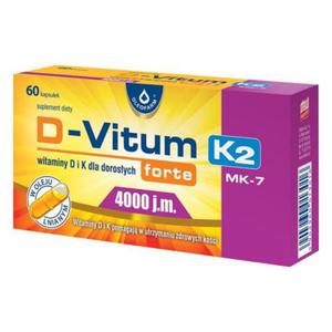 D-VITUM Forte 4000 j.m. Witamina K2 MK-7 60 Kaps. - 2868957691