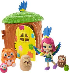 Mattel Enchantimals Chatka Drzewo Lalka Peeki Parrot 5 Zwierztek GTM49 GTM46 - 2868957828