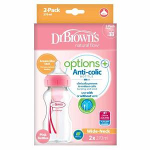 Dr Brown's Zestaw Options+ Szeroka Szyjka Butelka 270ml 2szt Rowy 92601 - 2865120789