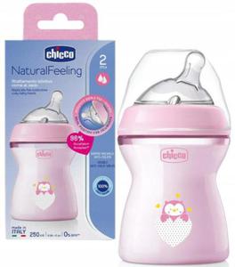 Chicco Butelka Plastikowa NaturalFeeling 2m+ 250 ml Pink 3633 - 2869354963