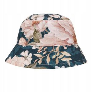 Samiboo Kapelusz Bucket Hat Wizany Bambus 0-3m Peonie Granat - 2870236742