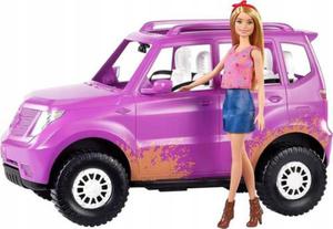 Mattel Barbie Jeep Fioletowy SUV Samochd dla Lalek + Lalka Barbie GHT18 - 2871544973