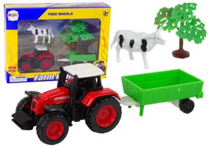 Zestaw Farma Traktor Przyczepa Krowa 1:64 - 2874766359
