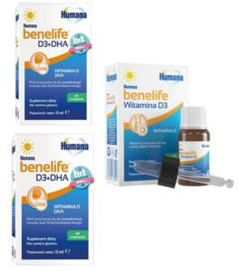 Zestaw 2X Humana Benelife D3+DHA + Witamina D3 Krople 5ml - 2875777025