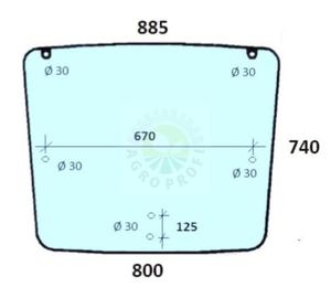 Szyba dachowa Deutz-Fahr, Lamborghini, Same, Hurlimann - 00123242010 - 2872253740