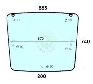 Szyba dachowa Deutz-Fahr, Lamborghini, Same, Hurlimann - 00145497020 - 2872253741