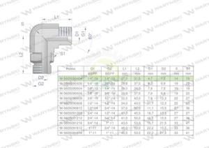 Kolanko hydrauliczne nastawne calowe BB 1/4" x 1/4" BSP z regulacj Waryski - 2871642175