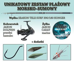 Zestaw morski plaowy wdka + koowrotek + dodatki - 2872761112