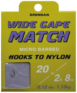 Haczyki Drennan WIDE GAPE MATCH nr16 + PRZYPON 0,13mm 8szt