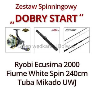 Zestaw spinningowy START Ryobi Ecusima + Fiume White Spin + Tuba Mikado - 2872775571