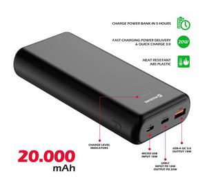 SWISSTEN POWER LINE POWER BANK 20000 mAh 20W POWER DELIVERY CZARNY - 2872807045