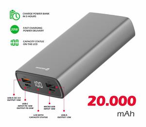 SWISSTEN ALUMINUM POWER BANK 20000 mAh 20W POWER DELIVERY SZARY - 2872807046