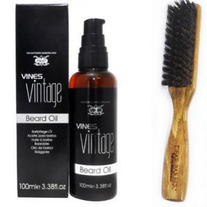 Vines Vintage Beard Oil 100ml, olejek do brody + Dear Barber szczotka do brody i wsów...