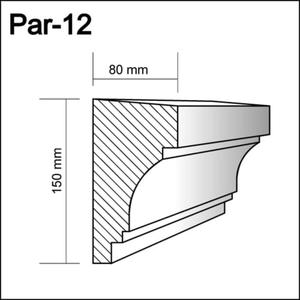 Par-12  - profil pod parapety,  sztukateria gzymsy