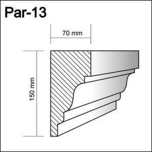 Par-13  - profil pod parapety,  sztukateria gzymsy