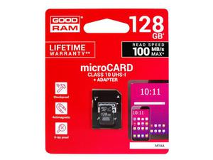 Karta pamici microSD 128GB GOODRAM + adapter, CLASS 10 UHS, LXND128GB - 2877668050